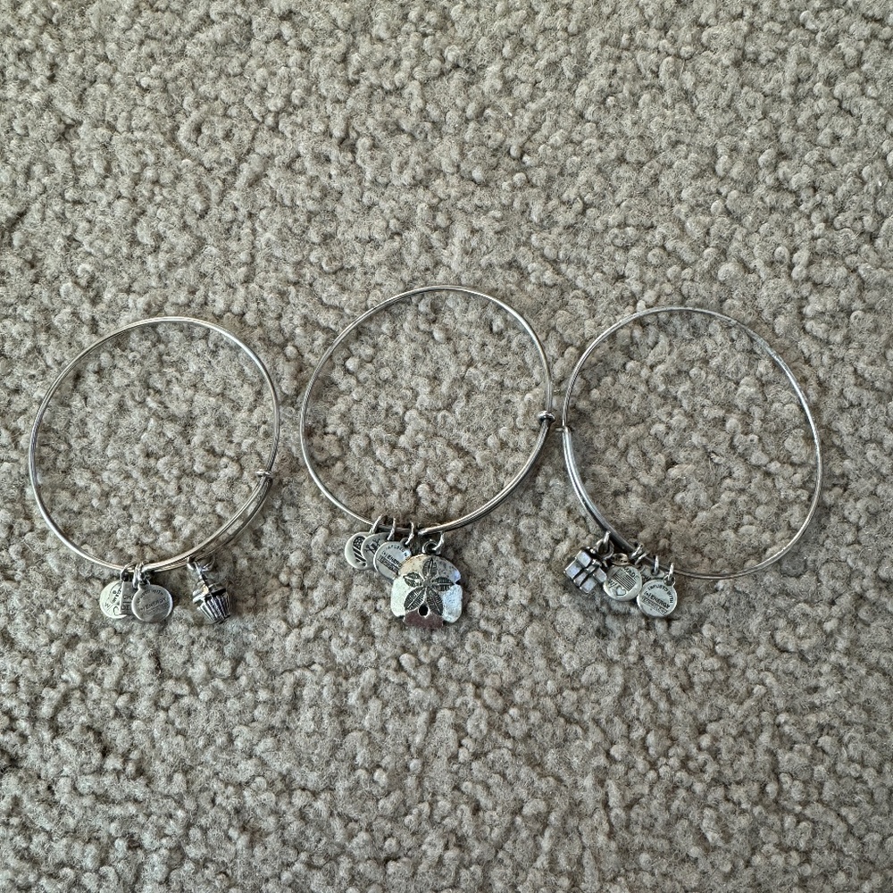 LOT Alex + Ani Silver Bracelet Collection
